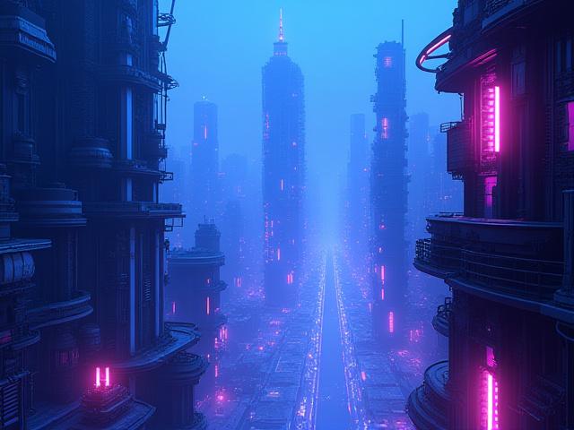 Abstract futuristic city generated with AI