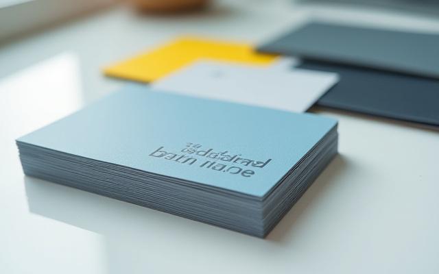 Student project: business card and logo design demonstrating color system application