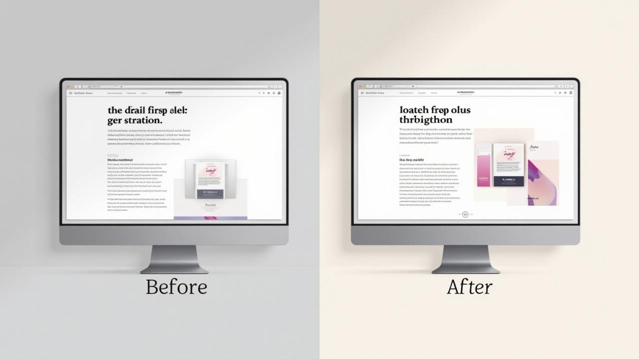 Interactive slider showing a 'Before' - generic portfolio layout and 'After' - professional portfolio with case study, better mockups, and narrative.