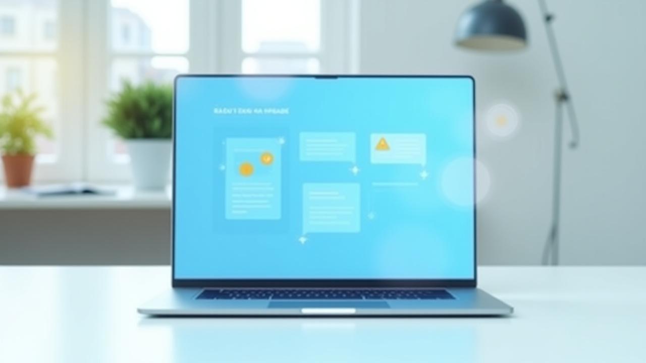 Laptop displaying a professionally designed portfolio website with feedback annotations